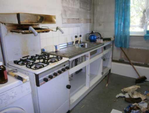 Fig 9 Kitchen during the works: